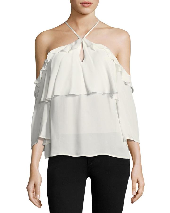 Luciana Halter Off-the-shoulder Ruffled