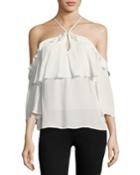 Luciana Halter Off-the-shoulder Ruffled