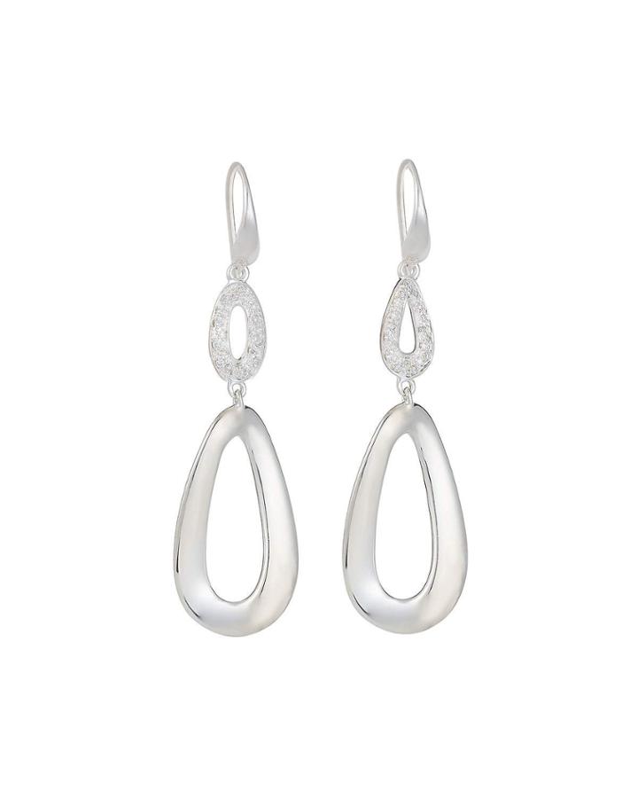Cherish Double-link Drop Earrings W/ Pave Diamonds