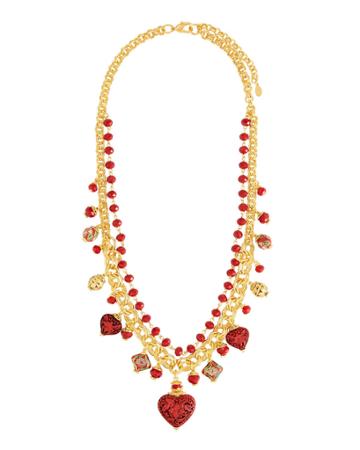 Cinnabar Beaded Charm Necklace