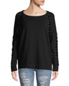 Lace-up Sleeve Bateau-neck