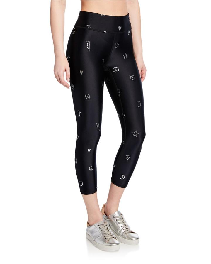 Foil-printed Doodle Capri
