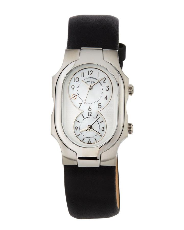 Signature Small Dual Time Zone Watch, Black