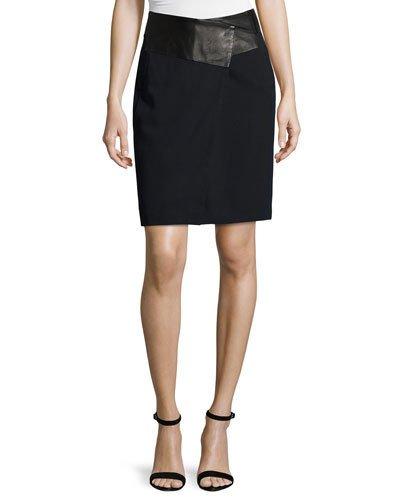 Leather-waist Tailored Pencil