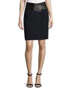 Leather-waist Tailored Pencil