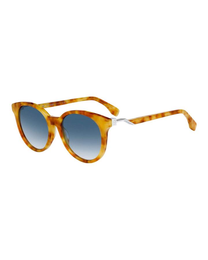 Round Acetate Sunglasses W/ Metal
