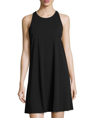 Sleeveless Matte Jersey Dress, Black