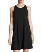 Sleeveless Matte Jersey Dress, Black