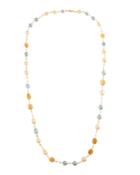 18k Citrine, Sapphire & Pearl Necklace,