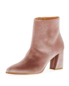 Trendy Velvet Mid-heel Booties