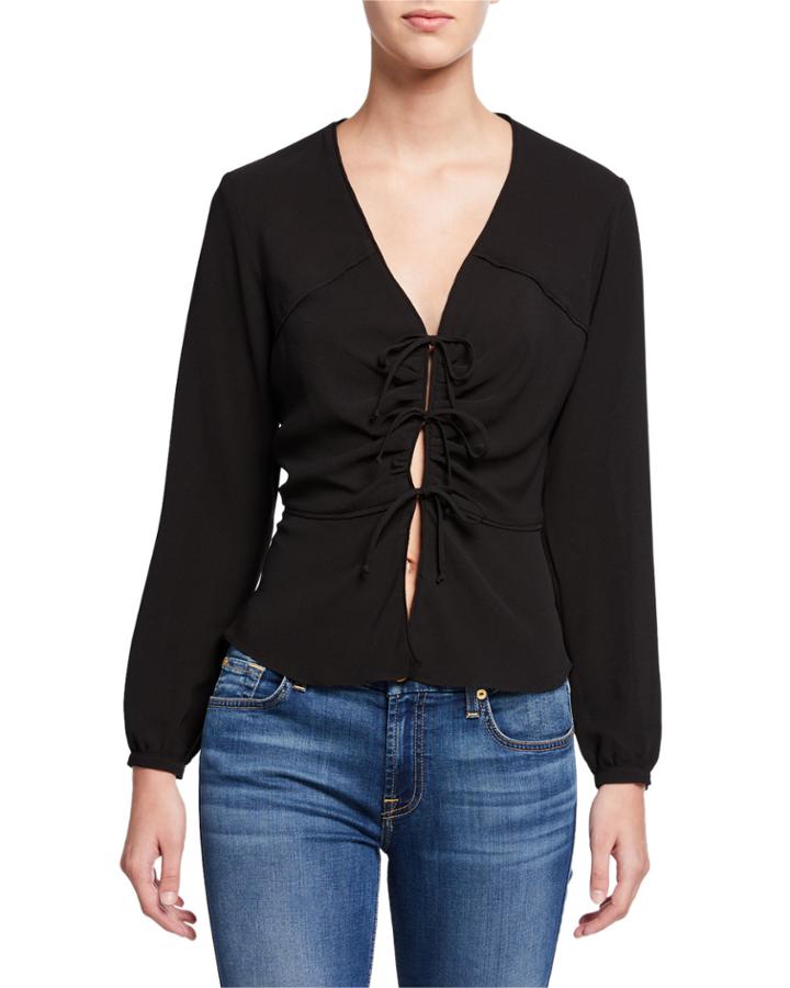 Tie-up Long-sleeve Top