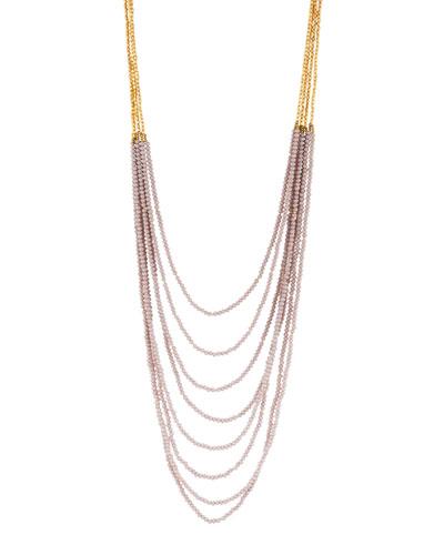 Beaded Multi-strand Czech Crystal Necklace,