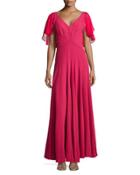 Flutter-sleeve Full Gown