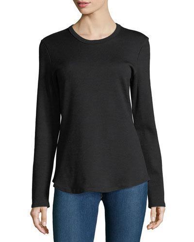 Textured-knit Long-sleeve Tee