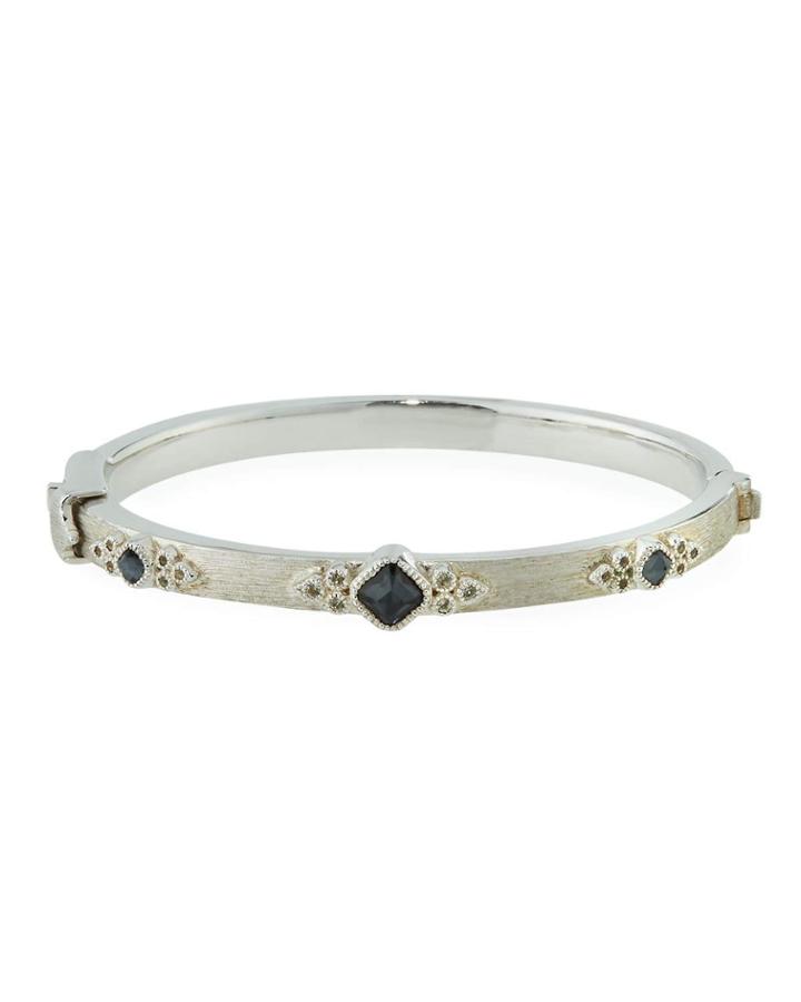 Asscher-cut Hematite/crystal Doublet Bangle
