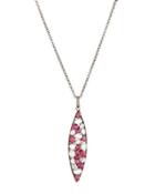Composite Ruby & Rainbow Moonstone Marquise Pendant Necklace
