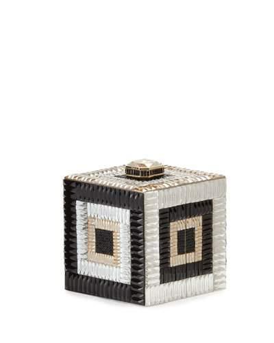 Cube Crystal Evening Clutch Bag, Champagne