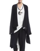 Washed Silk Draped Cocoon Cardigan