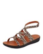 Strata Snake-print Leather Gladiator