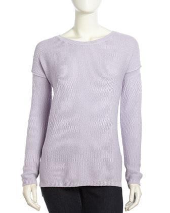 Vince Crew Long-sleeve Cashmere Knit Sweater, Lilac