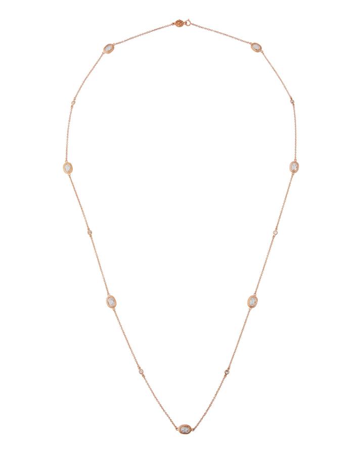 Color Theory Cz Stone Station Necklace