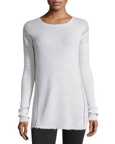 Long-sleeve Ribbed Wool