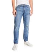 Men's Distressed Straight-leg Denim Jeans