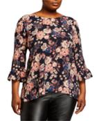 Plus Size Floral High-low Top