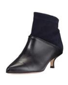 Jean Suede & Leather Ankle Boot