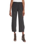 Stretch-wool Lantern Ankle Pants