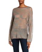 Long-sleeve Space-dye Mesh Tunic W/