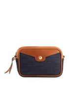 Small Le Foulonn&eacute; Denim Crossbody Bag
