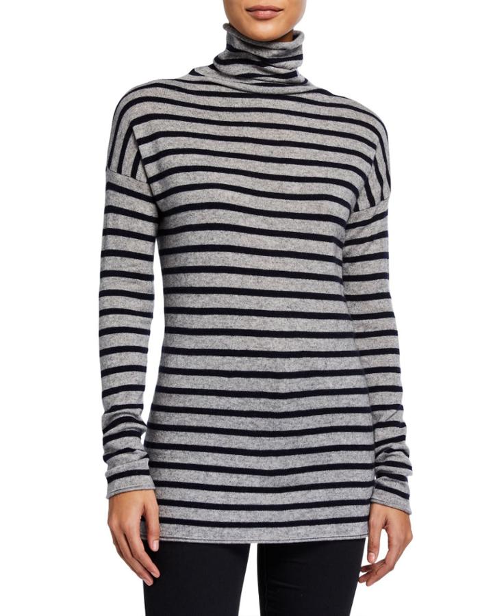 Striped Turtleneck Wool/cashmere Tunic