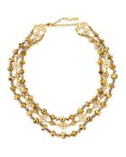 Two-tone Triple-row Collar Necklace