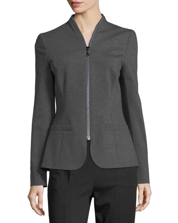 Zip-around Jersey Jacket