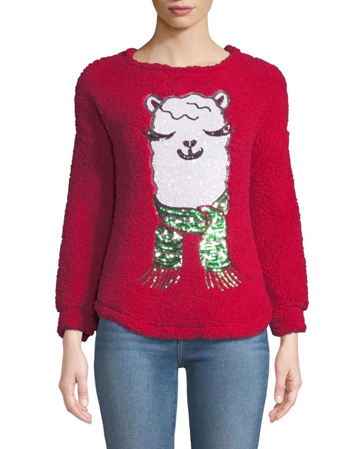Sequin Llama Christmas