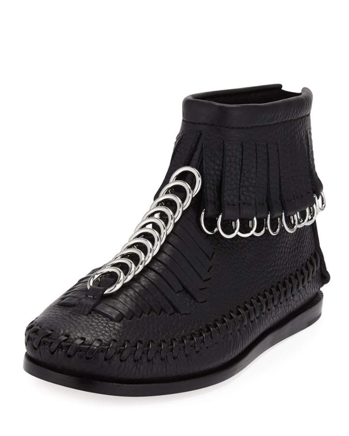 Montana Pebbled Leather Moccasin Bootie