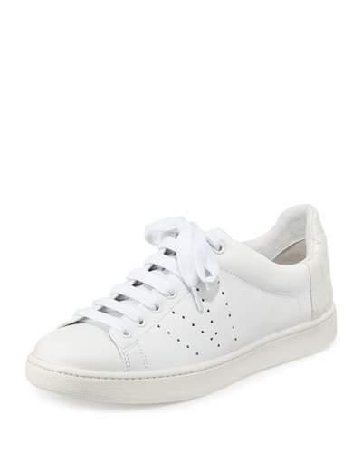 Varin Leather Low-top Sneaker, Plaster