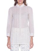 Long-sleeve Leporello Print Tunic