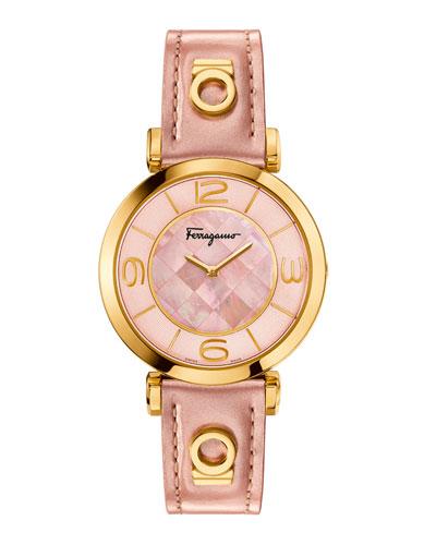 39mm Gancino Deco Watch W/ Pink Patent