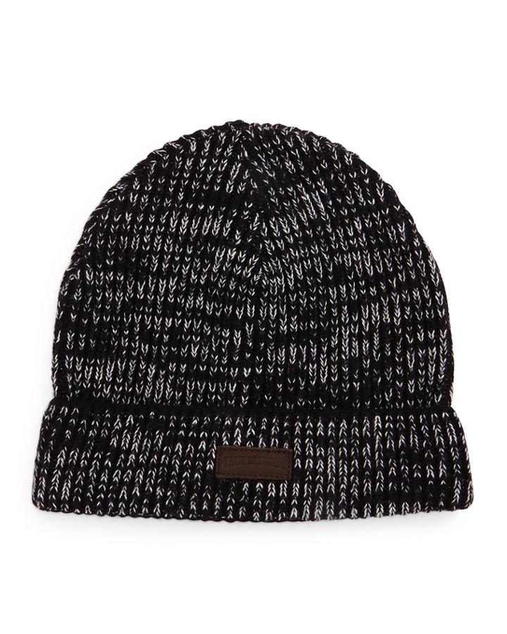 True Religion Knit Watch Cap Beanie, Black/white,