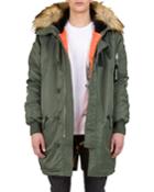 Men's Parka With Faux Fur Hood