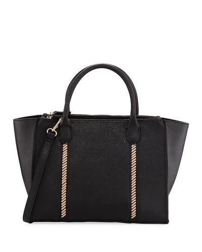 Lacing Saffiano Zip
