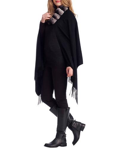 Fur-trim Cashmere