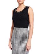 Davonna Knit Shell With Chain Trim