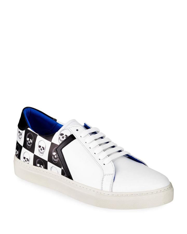 Men's Leather Skull Low-top