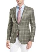 Windowpane Twill Two-button Jacket
