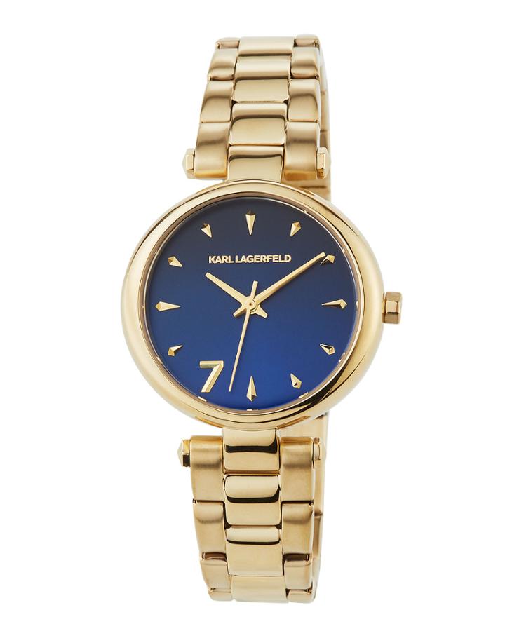 34mm Aurelie Bracelet Watch, Gold/blue