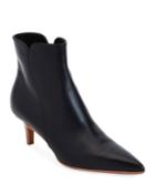 Leather Pointed Zip Booties