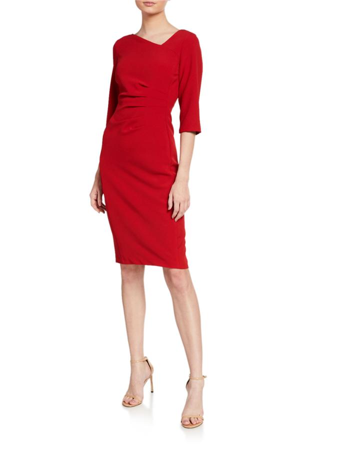 Asymmetrical-neck Side Ruched